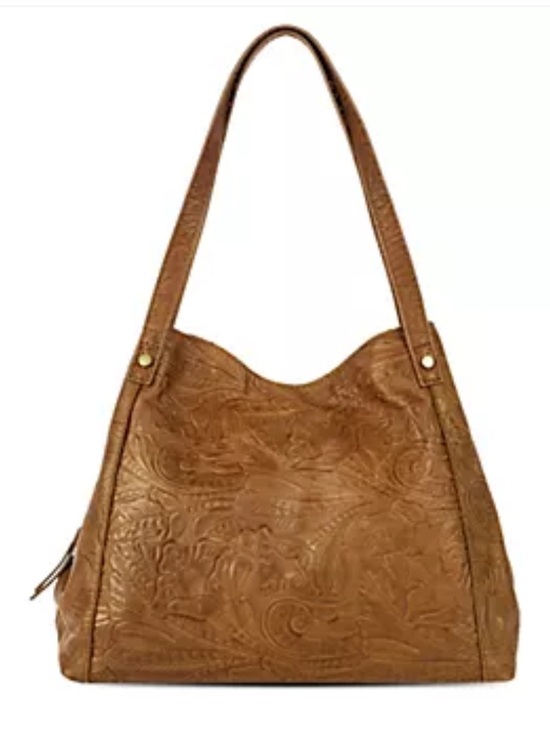 American Leather Co. Handbags - American Leather Co Brown Genuine Leather Embossed Shoulder Bag Boho Western